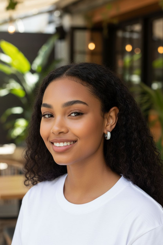 Aretes plateados para niña