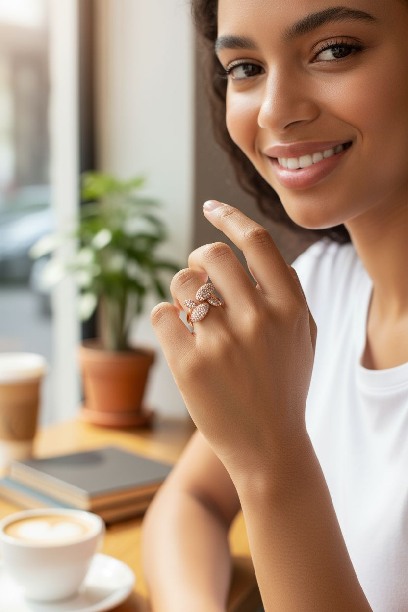 Anillo Dorado con Sirconias