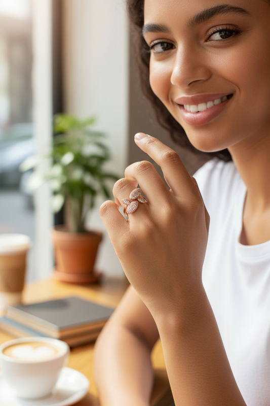Anillo Dorado con Sirconias